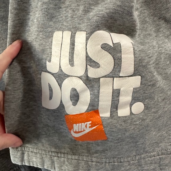 Nike Just Do It Men's Gray Cotton Blend Drawstring Waist Sweat Shorts - L - Picture 4 of 7